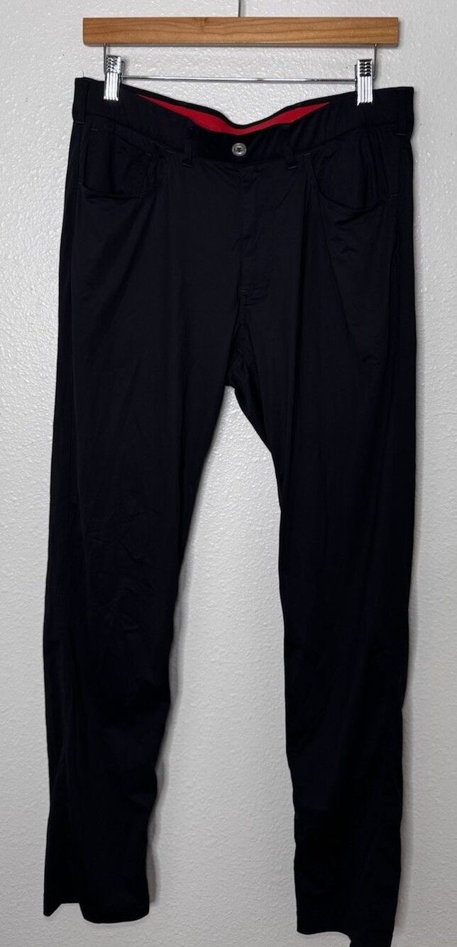 Redvanly Kent Pull On Pants Mens Black Performance Golf Stretch Nylon Size L